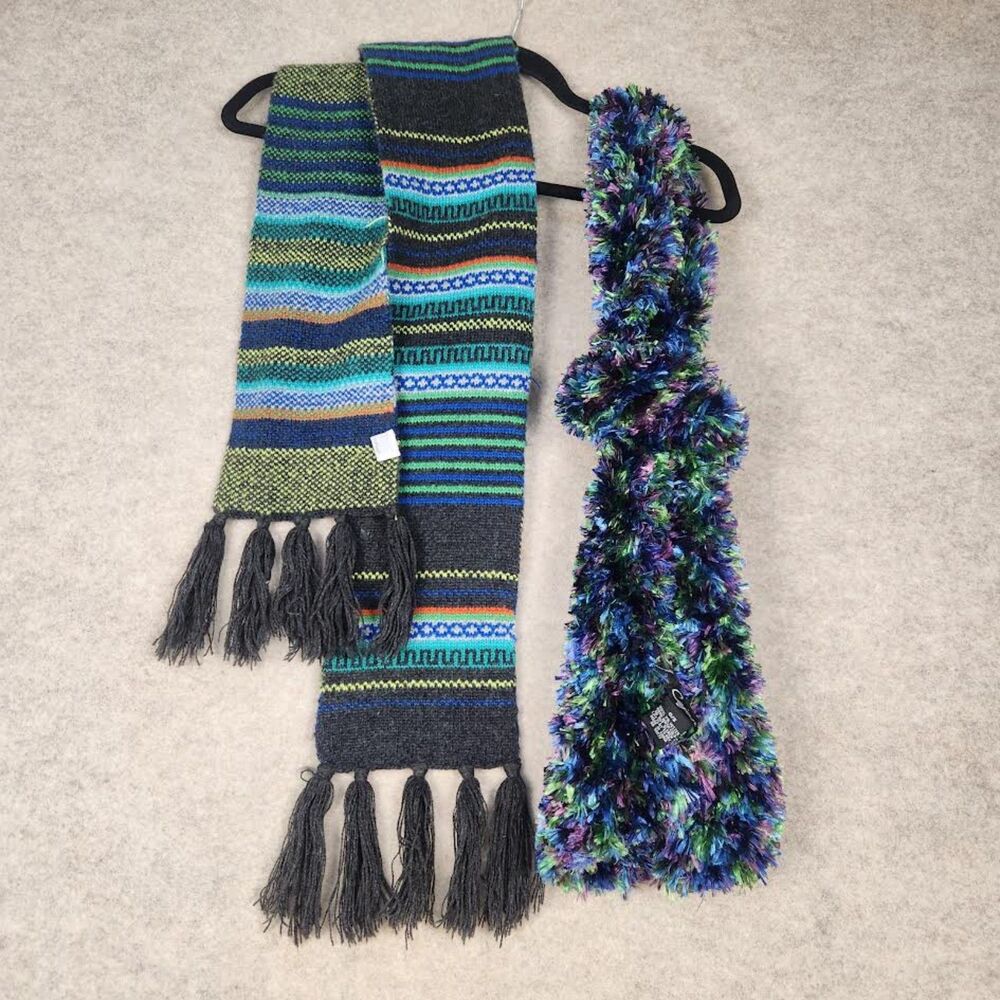 Cejon & Old Navy 2 Winter Scarf Bundle Boho Retro Preppy Cabincore Gorpcore
